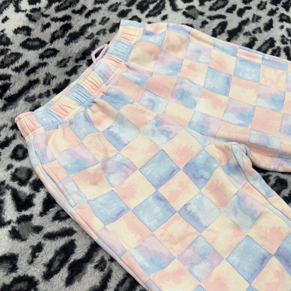 Wild Fable Pastel Checkered Pajama Bottoms - Pink & Blue - Picture 3 of 5